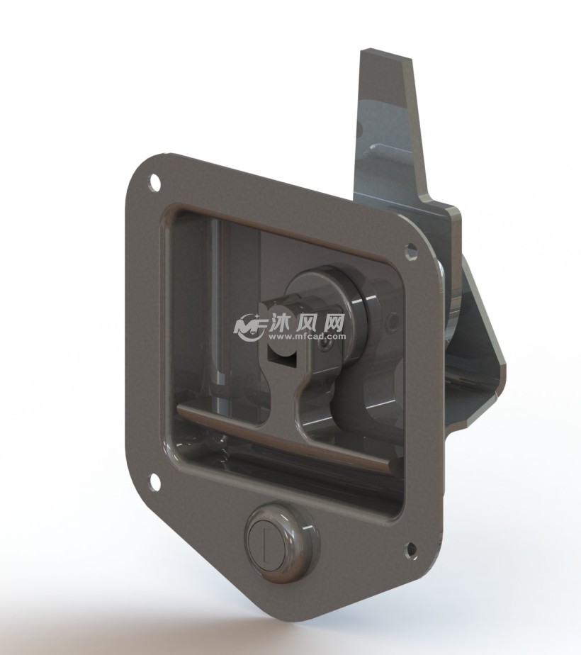 门闩关键锁轴侧视图