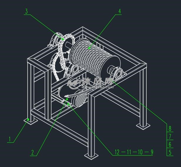 卷扬机二维装配图