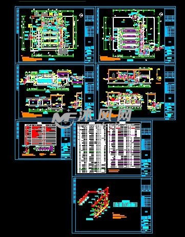 反硝化深床滤池设计- 引调水工程图图纸 - 沐风网