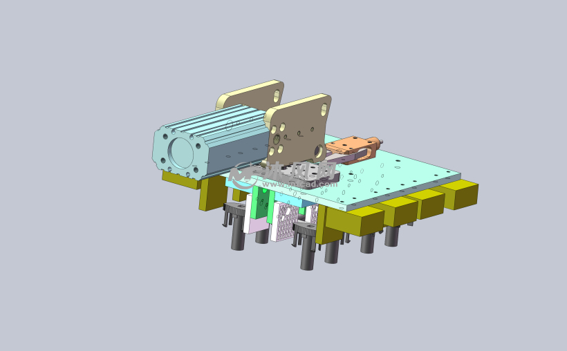 sldasm-角1治具背面注塑机治具,机械手治具,取出治具,按钮取出治具