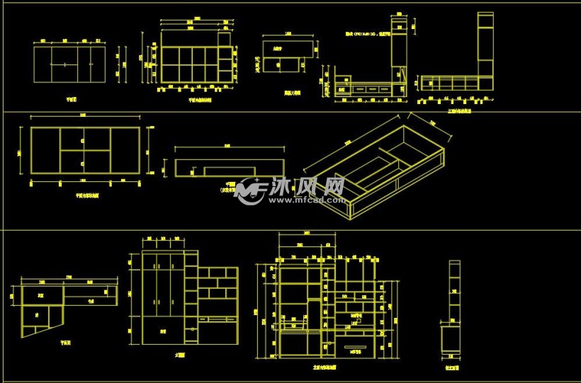 新版全屋定製榻榻米cad圖紙