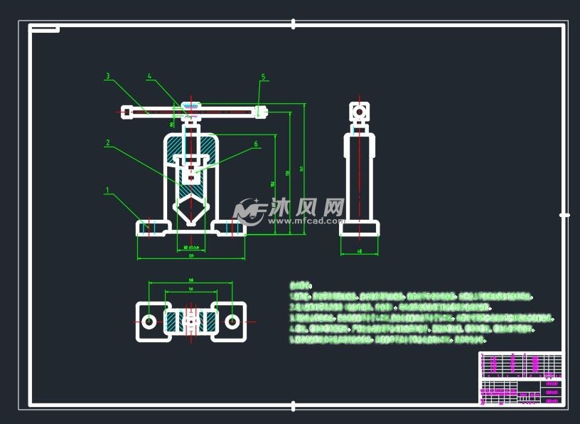 钳座cad绘制过程 - 零部件模型图纸 - 沐风网