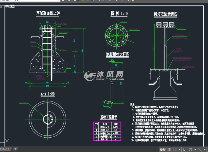 路灯安装示意图