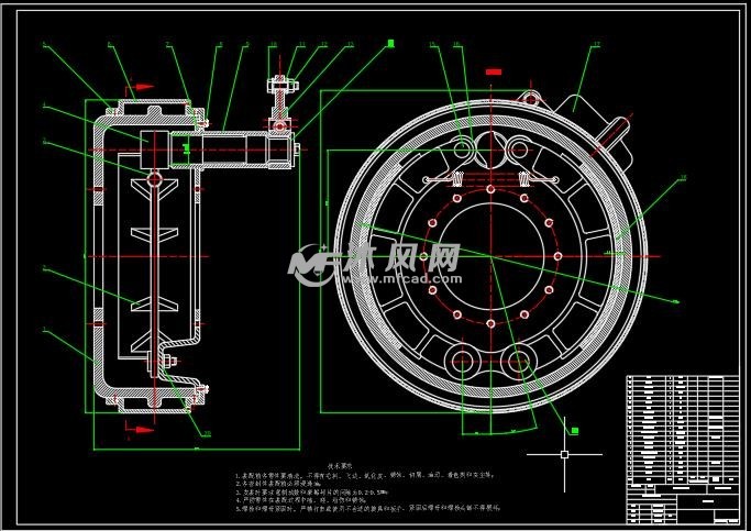 鼓式制动器装配图