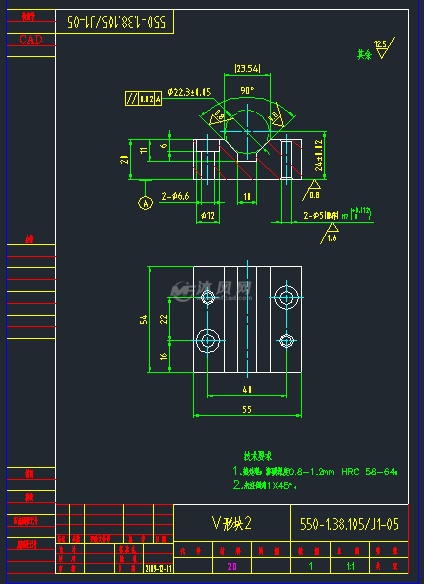 轴钻孔夹具 - 零部件模型图纸 - 沐风网