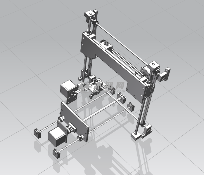 三轴导杆伺服直线移动机构三维设计