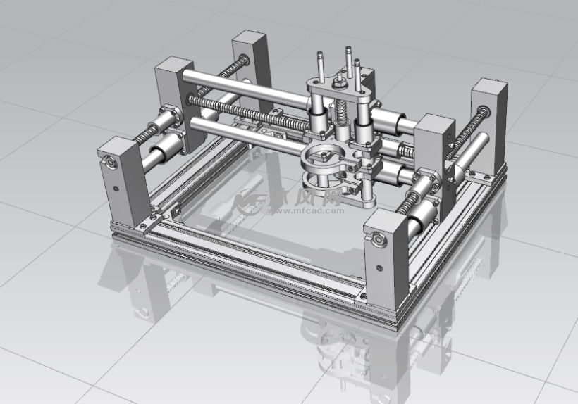 三轴伺服丝杆传动机械结构设计 - 机器人模型图纸 - 沐风网