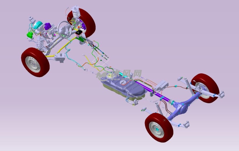 后驱车底盘系统结构模型