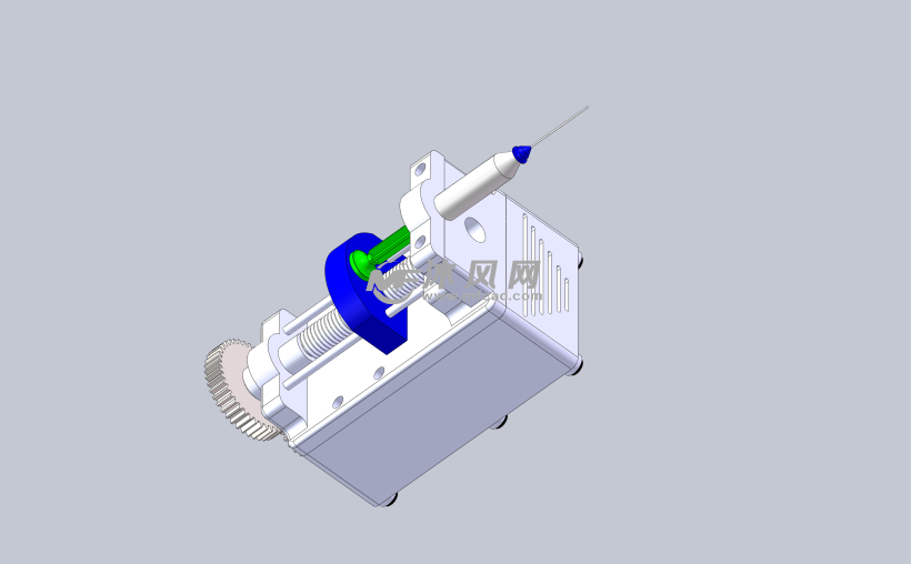 泵设计模型由步进电机及其驱动器,丝杆和支架等构成,具有往复移动的