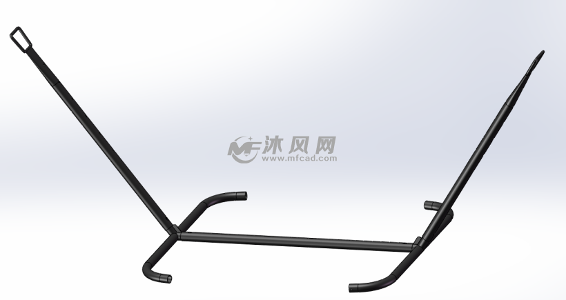吊床支架(户外吊床)钢管吊床架 - 零部件模型图纸 - 沐风网