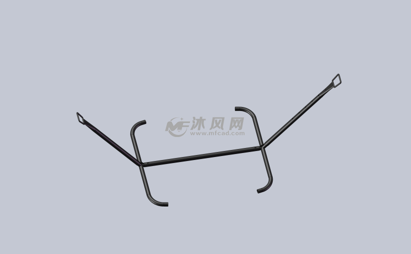 吊床支架(户外吊床)钢管吊床架 - 零部件模型图纸 - 沐风网