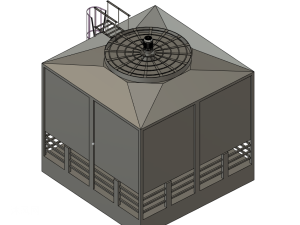 工业钢结构冷却塔模型