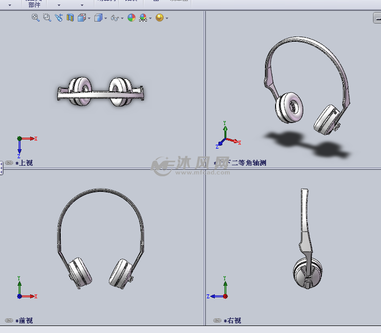 无线耳机设计模型三视图