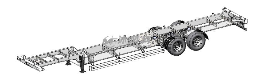 40尺大鹅颈两轴骨架车