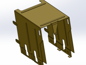 双层usb后屏蔽铁壳3d图