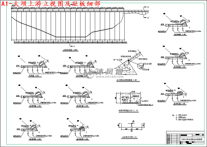 a1-大坝上游立视图及趾板细部