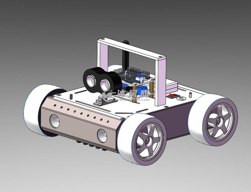 智能机器人巡检避障机器人寻线机器人小车图纸下载_机器人模型图纸
