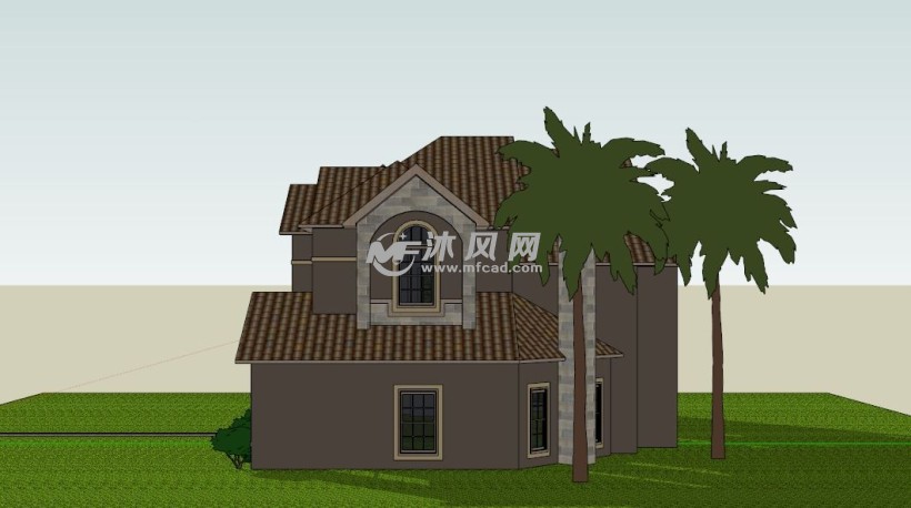 sketchup别墅设计模型- 建筑模型图纸 - 沐风网