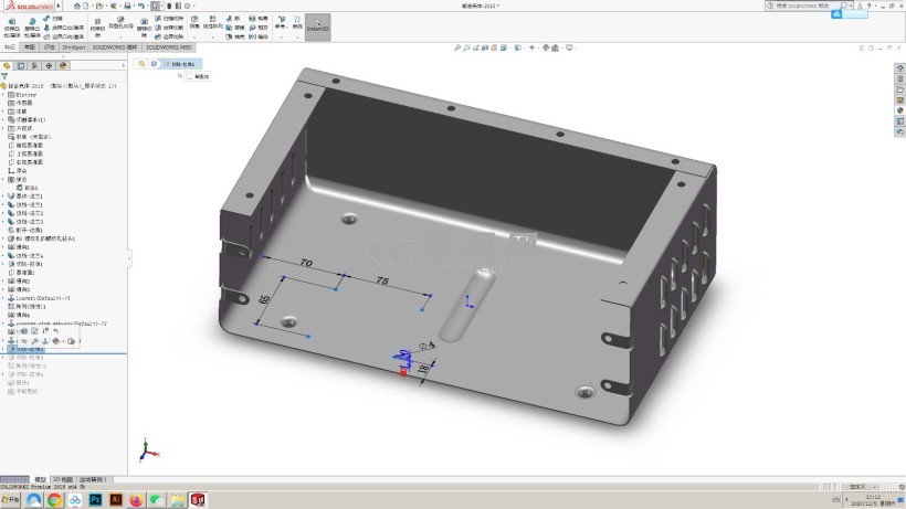 绘制钣金壳体模型教程_solidworks三维建模教程_沐风网