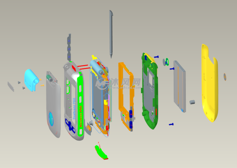 含有案件等机械结构件,有点小巧易携带,翻盖可适当保护屏幕