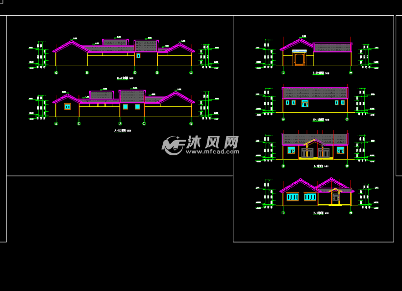 中式四合院立面图