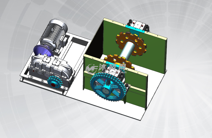 异步电机与减速箱组合链传动机构设计