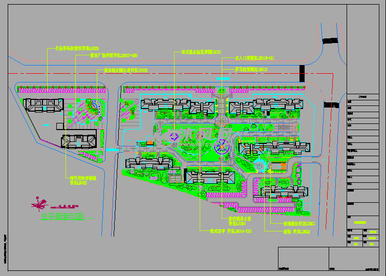 都市春天居住小区园林景观绿化施工图