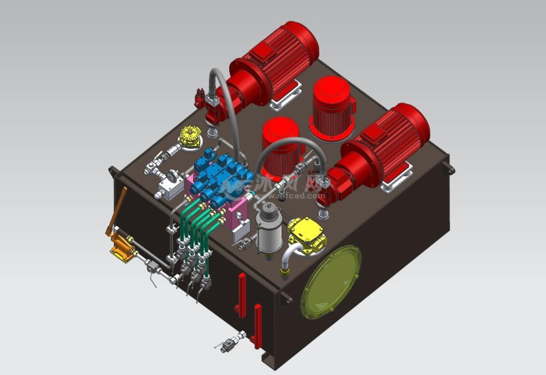 大排量液压站三维图