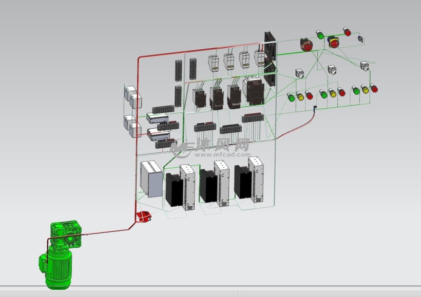 电气原理接线图3d图 - 电子电工图纸 - 沐风网