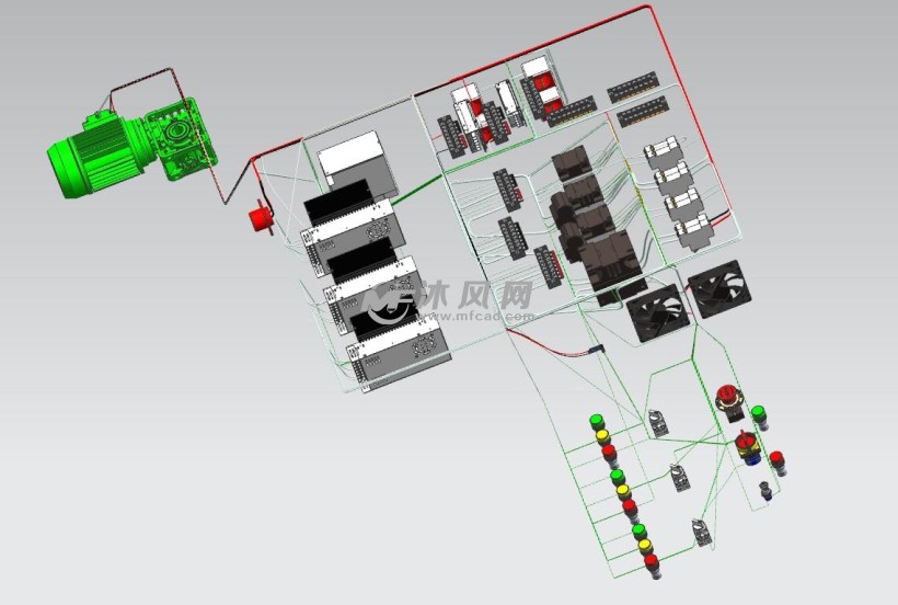 电气原理接线图3d图 - 电子电工图纸 - 沐风网