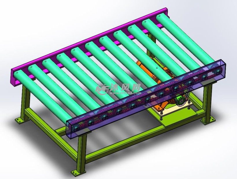 滚筒辊筒链条传送机构通用模型