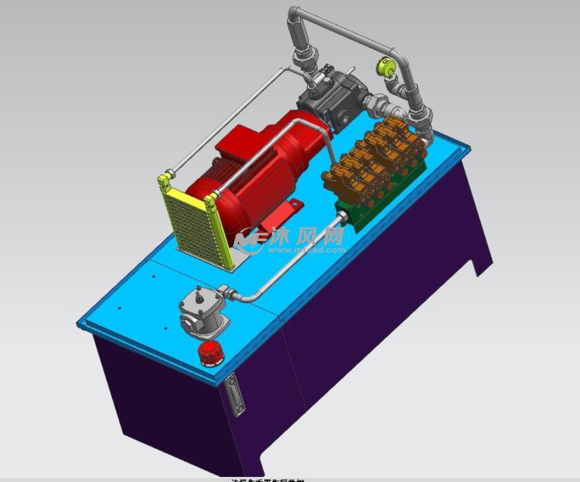 标准液压站三维图
