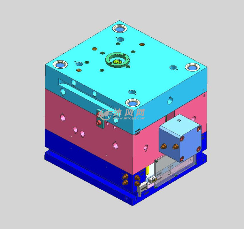 滑块斜抽带顶针注塑模具