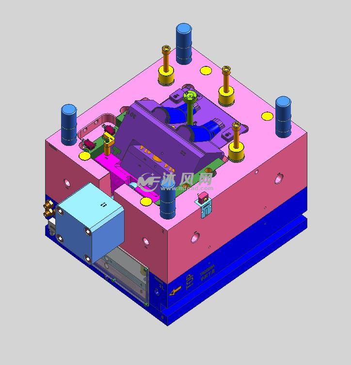 滑块斜抽带顶针注塑模具