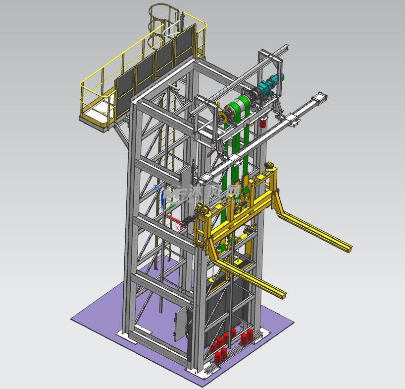 重载提升机三维模型 - 输送和提升设备图纸 - 沐风网