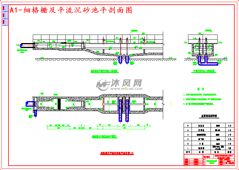 剖面圖a2-曝氣系統大樣圖曝氣頭結構示意圖a2-汙水泵房剖面圖a1-雨水