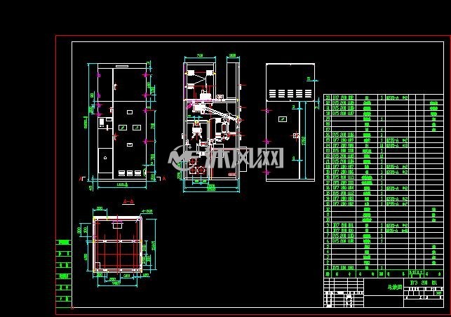 隔离刀架式开关柜及配套组件图,图纸是一整套配电柜的结构及配套件