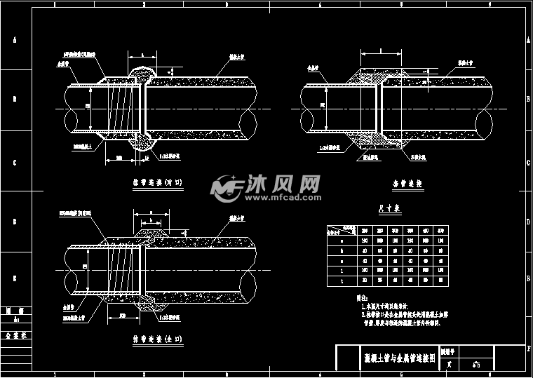 混凝土管与金属管连接图