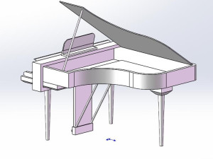 直立式钢琴cad三维模型图