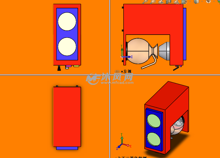咖啡机设计三视图