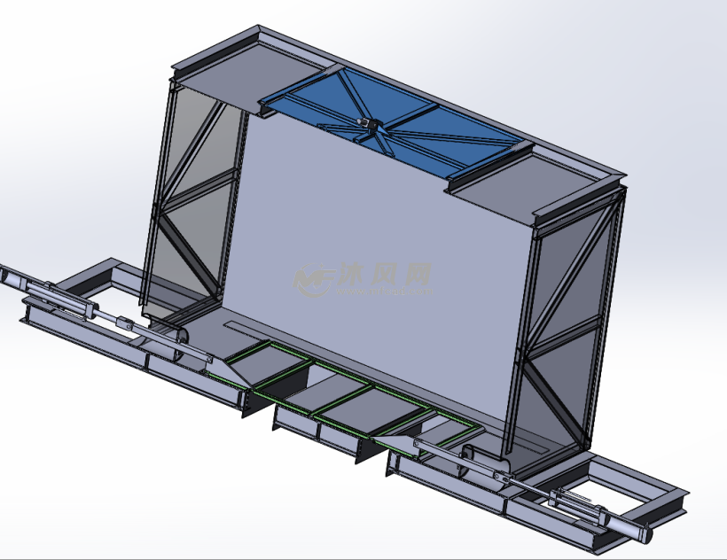 来回直行破拱滑架污泥方料仓3d2d图纸 - 食品机械图纸 - 沐风网