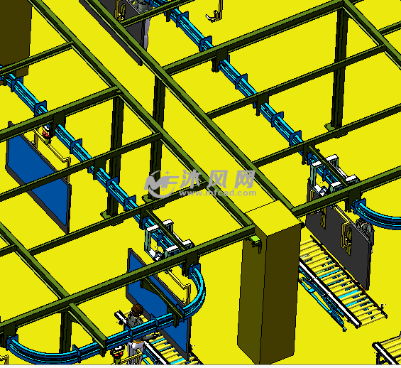 60米——双列积放式悬空链条输送线 - 输送和提升设备图纸 - 沐风网