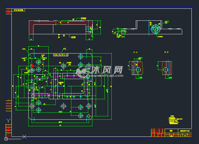 一面两销定位上顶面压紧.该夹具采用专用的双面卧铣机床加工.夹具总图