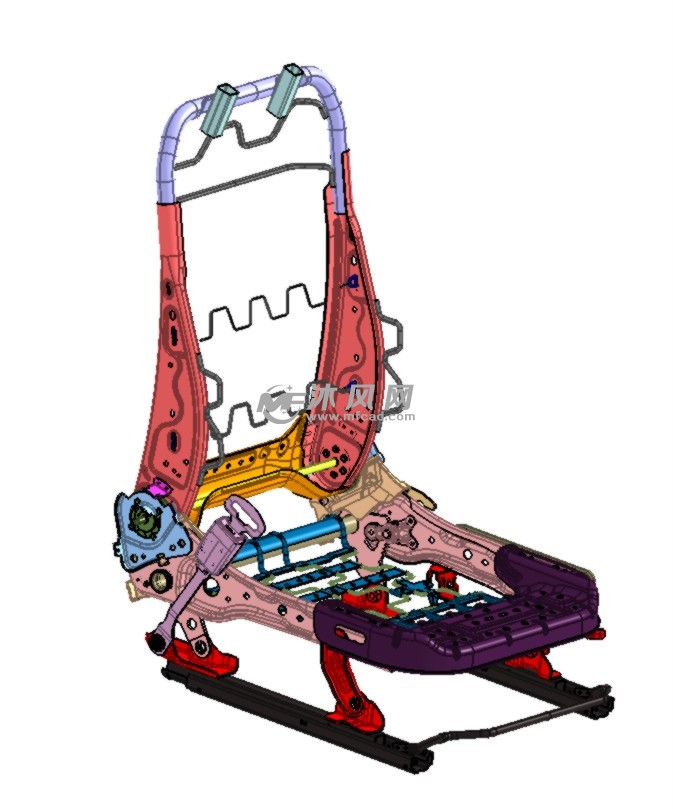 炮前排座椅骨架模型