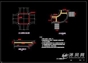 交叉路口盲道及坡道等无障碍设施图