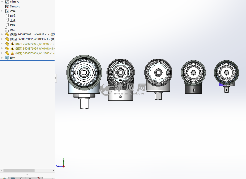 5种电批90度输出头俯视图