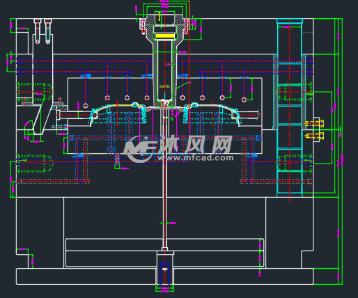 左右圍框蓋板模具側面結構剖視圖圖紙參數圖紙id: 954786圖紙格式:dwg