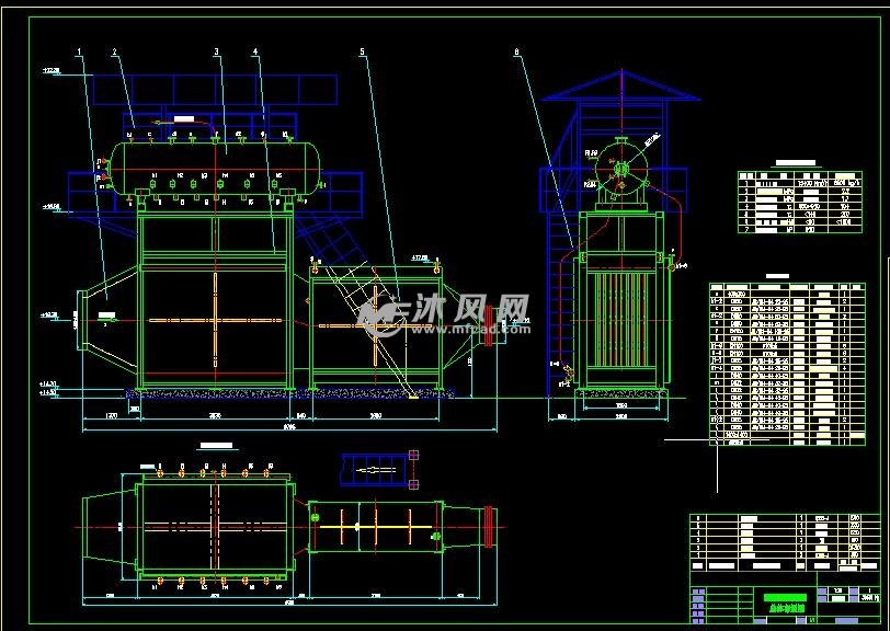 5吨余热锅炉 - 换热压力容器图纸 - 沐风网