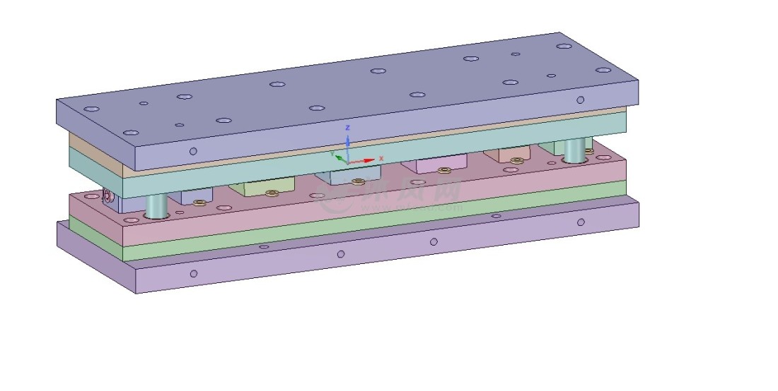 座椅轴管三合一压扁模 - 模具图纸 - 沐风网
