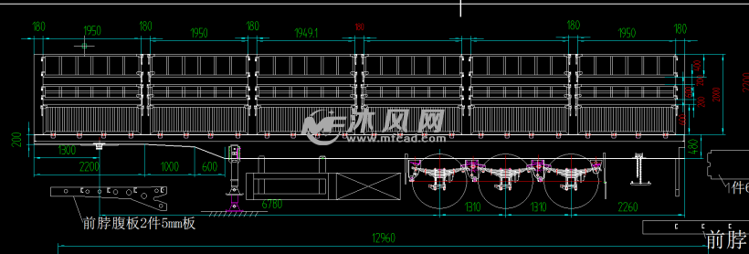 13米仓栏半挂车 - 专用车图纸 - 沐风网